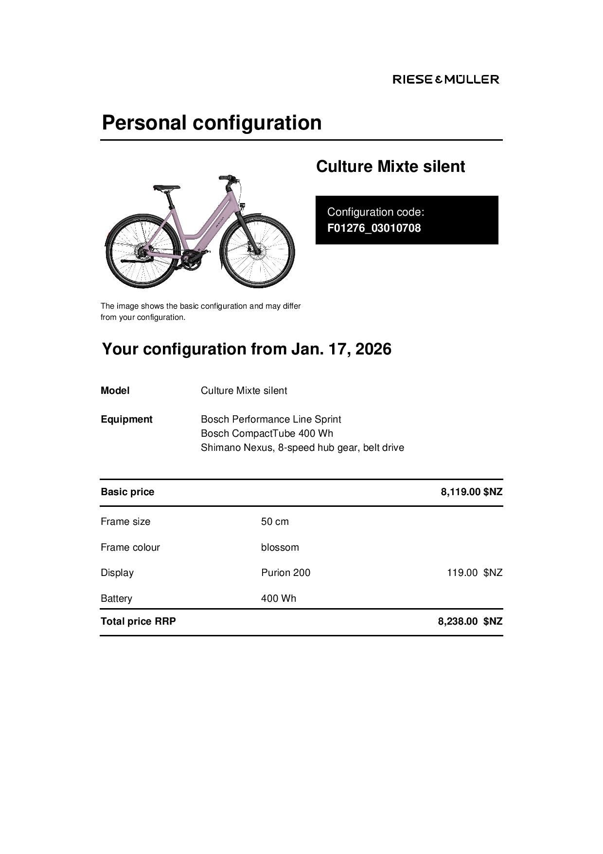 R&M Culture Mixte Silent - 50cm, Blossom