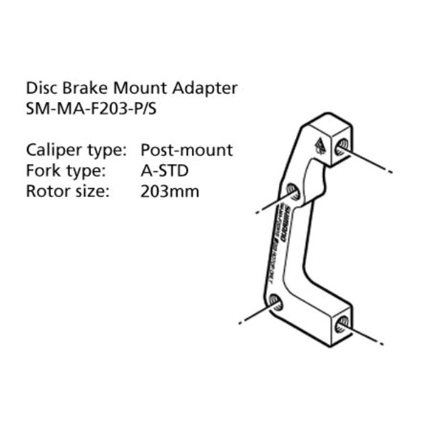 SM-MA-F203-PS ADAPTER 203mm CALIPER: POST MOUNT: A-STD FRONT