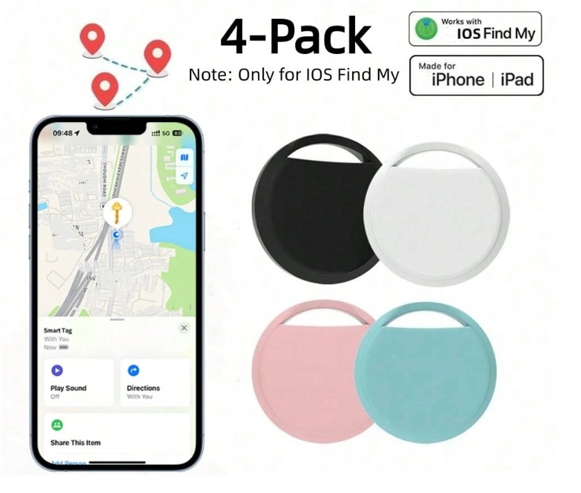 4-pack Smart tag for IOS, works with Apple FindMy