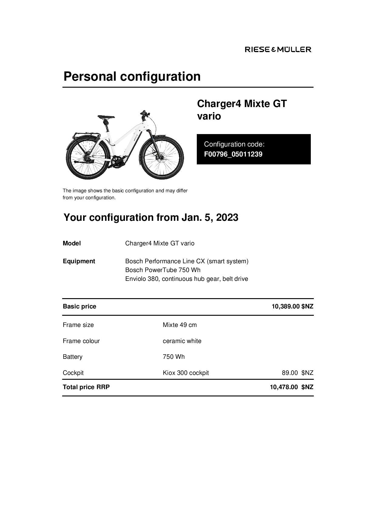 Riese and Muller Charger4 Mixte Vario - White Gloss - 49cm