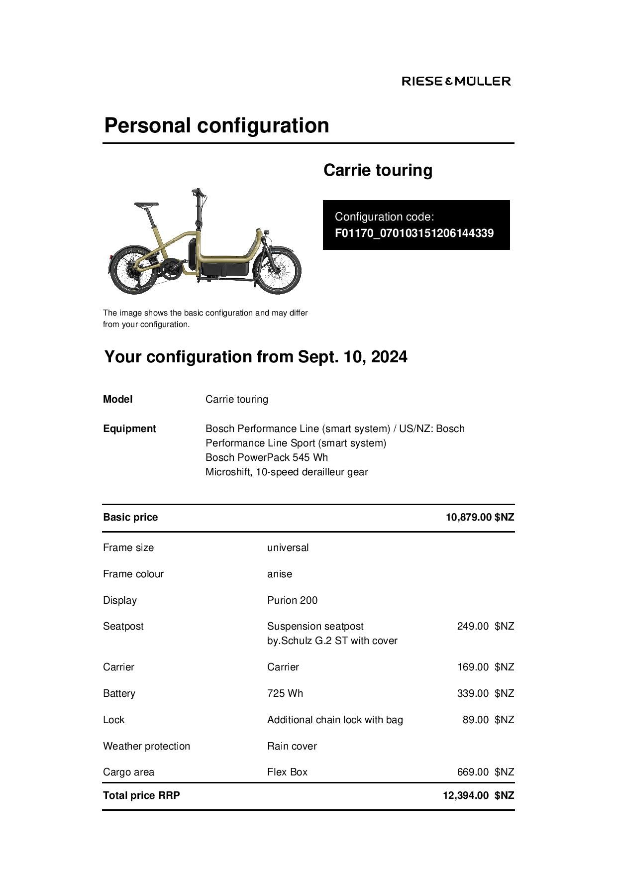 Riese and Muller Carrie Touring - Anise - Flex Box 725Wh