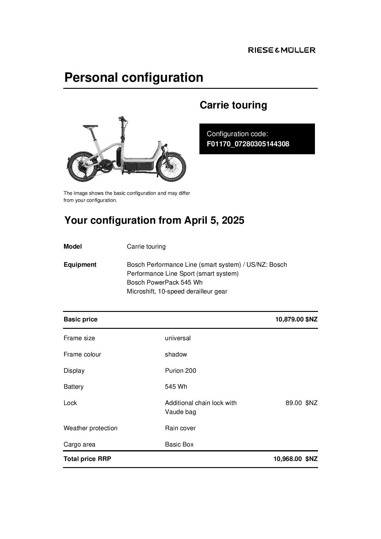 Riese and Muller Carrie Touring - Shadow - Flex Box