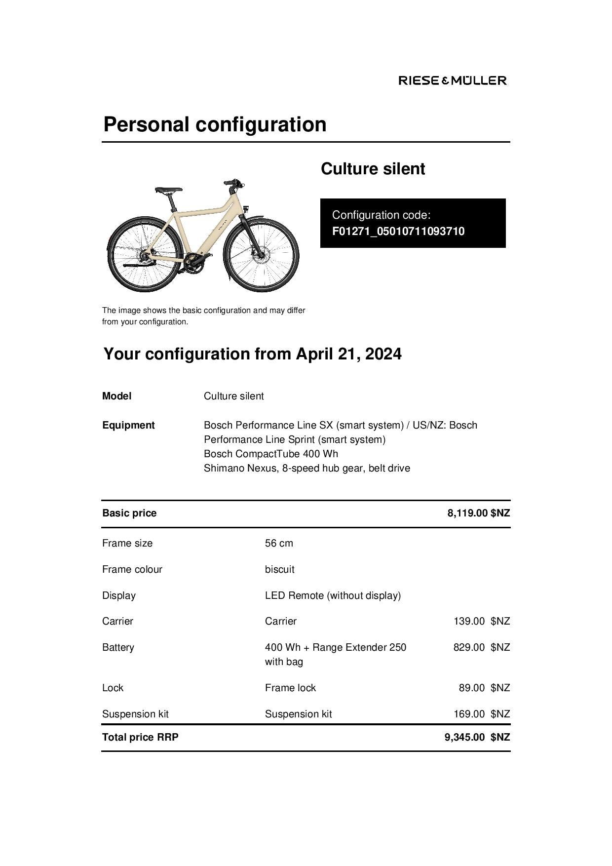 Riese and Muller Culture silent - 56cm - biscuit