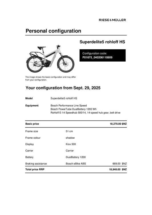 Superdelite 5 Rohloff HS - 51cm Shadow - SHIPPED IN TRANSIT