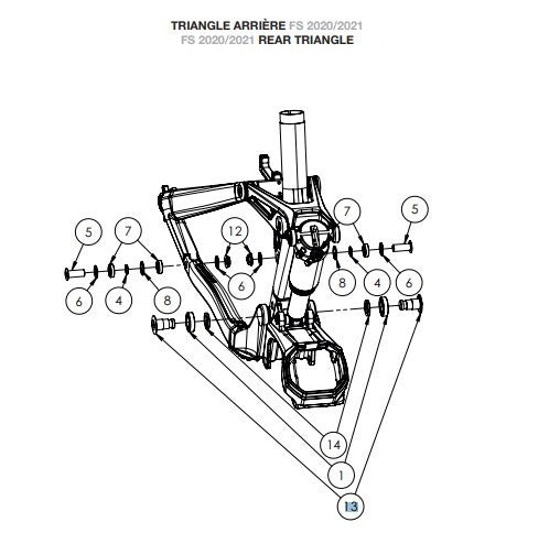 Moustache Suspension Frame Main Pivot Bolt
