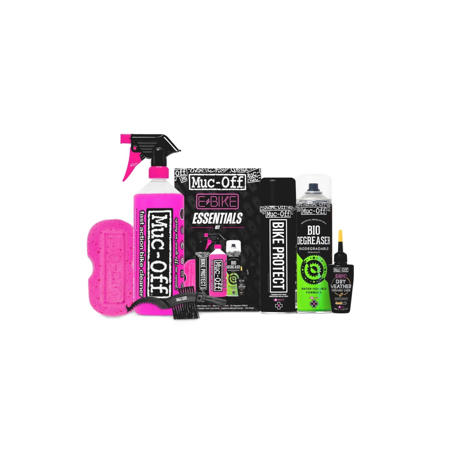 Muc-Off eBike Kit de Nettoyage, Protection & Lubrification - Essentiels pour Nettoyer, Protéger et Lubrifier votre Vélo Électrique, green